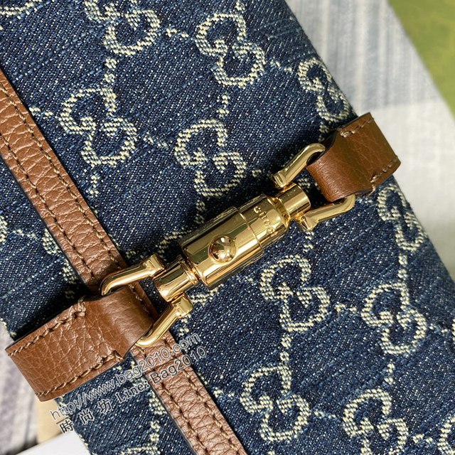 Gucci2021新顏色女包 古馳jackie1961系列小挎包 Gucci丹寧牛仔布鏈條小包 652681  ydg3197